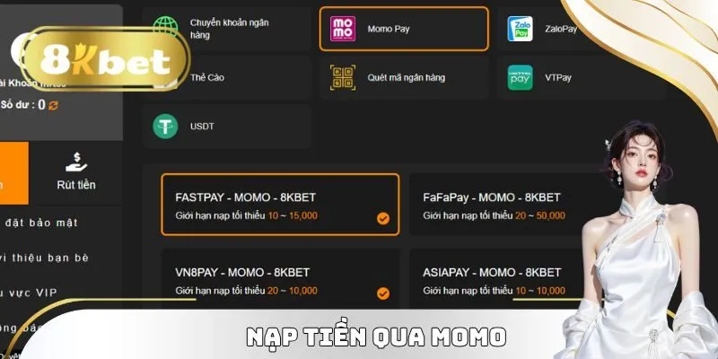 Giao dịch nhanh qua kênh ví điện tử Momo