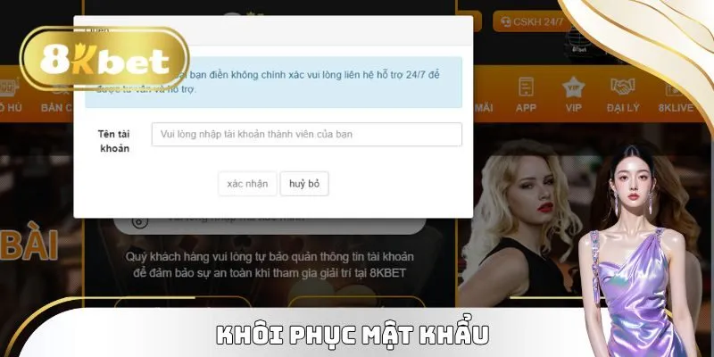 Đăng Nhập 8KBET Nhanh Với 04 Bước, Tham Gia Cá Cược Ngay 3 Lấy lại mật khẩu làm theo quy trình